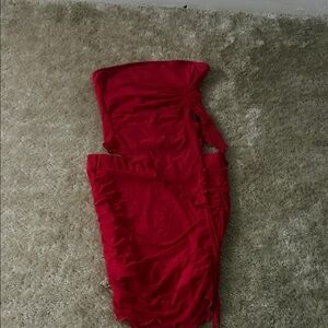 Elegant Red Strapless Dress